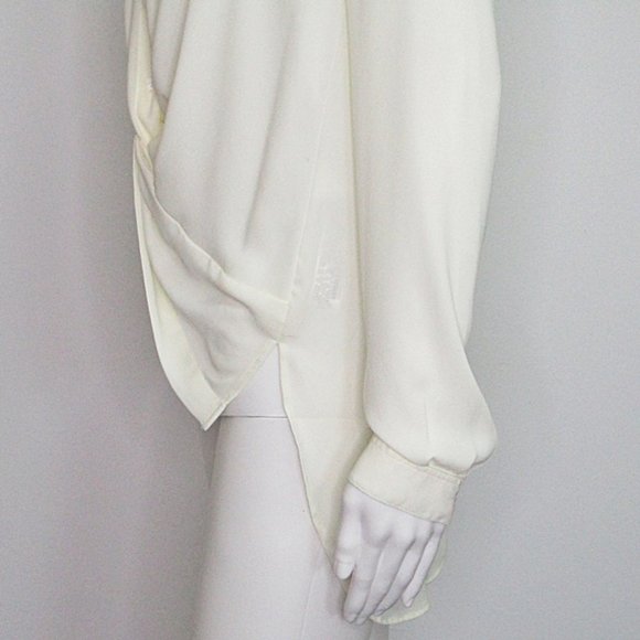 Zara Basic Knotted Twisted Waist Button Front Hi Lo Blouse - Picture 4 of 7